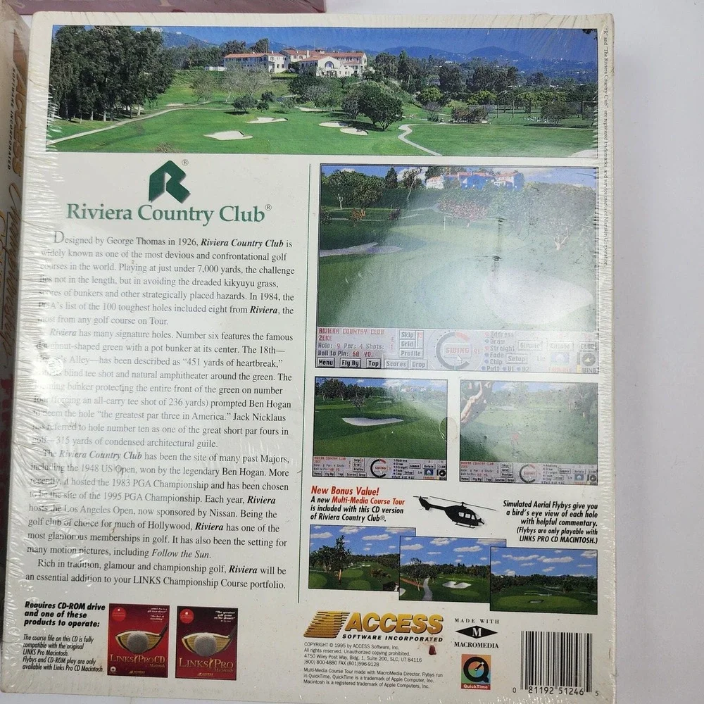 Links‎ Pro Championship Course Big Box Macintosh - Firestone Riviera Club SEALED
